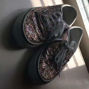 Vans multi color glitter